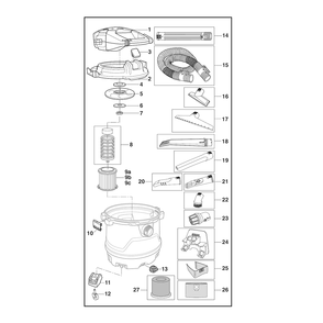 Fig-0 Diagram and Parts List for  Ridgid Utility Vacuum