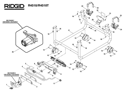 Fig-0 Diagram and Parts List for  Ridgid Saw