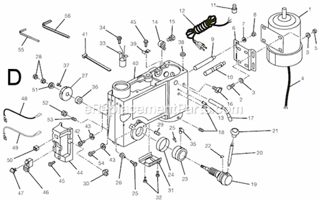 Page D Diagram and Parts List for  Ridgid Drill Press