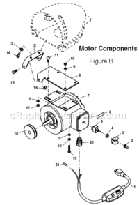 Page B Diagram and Parts List for  Ridgid Drain Cleaner