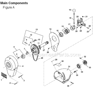 Page A Diagram and Parts List for  Ridgid Drain Cleaner