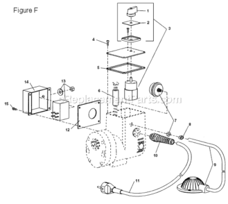 Page F Diagram and Parts List for  Ridgid Drain Cleaner