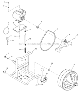 Main Components Diagram and Parts List for  Ridgid Drain Cleaner