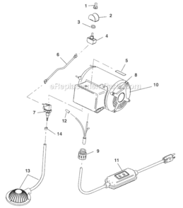 Electrical Components Diagram and Parts List for  Ridgid Drain Cleaner