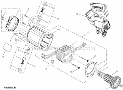 Page D Diagram and Parts List for  Ridgid Miter Saw