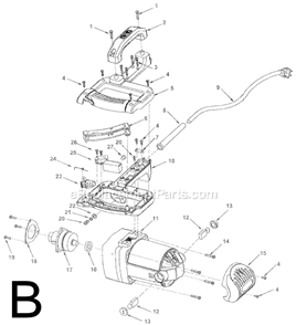Page B Diagram and Parts List for  Ridgid Miter Saw