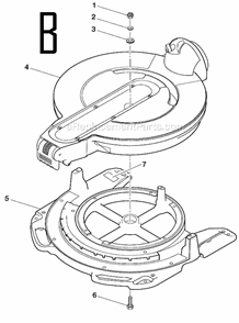 Page B Diagram and Parts List for  Ridgid Miter Saw