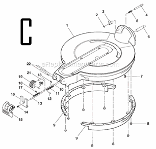 Page C Diagram and Parts List for  Ridgid Miter Saw