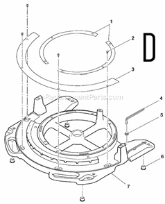 Page D Diagram and Parts List for  Ridgid Miter Saw