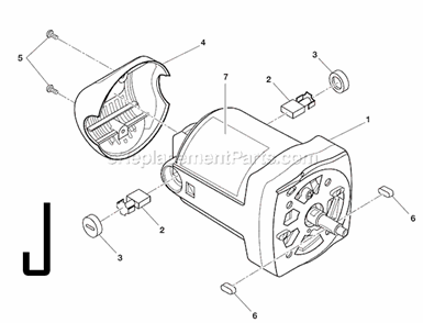 Page J Diagram and Parts List for  Ridgid Miter Saw