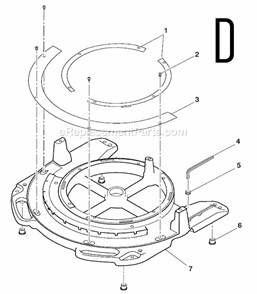Page D Diagram and Parts List for  Ridgid Miter Saw