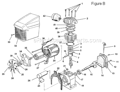 Page B Diagram and Parts List for  Ridgid Compressor
