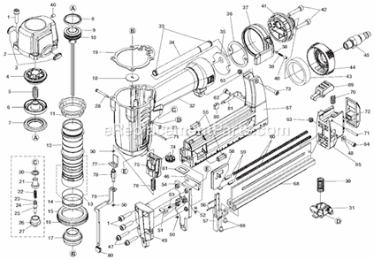 Page A Diagram and Parts List for  Ridgid Nailer