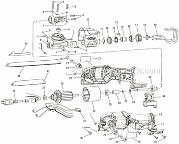 Page A Diagram and Parts List for  Ridgid Reciprocating Saw