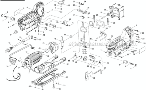 Page A Diagram and Parts List for  Ridgid Jig Saw
