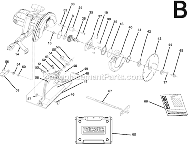 Page B Diagram and Parts List for  Ridgid Circular Saw