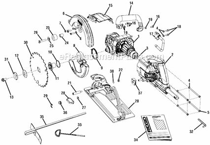 Page A Diagram and Parts List for  Ridgid Circular Saw
