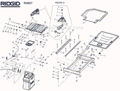 Part Location Diagram of 080009005185 Ridgid Handle-Water Tank