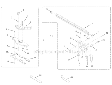 Page B Diagram and Parts List for  Ridgid Tile Saw