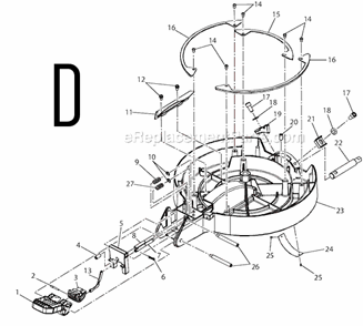 Page D Diagram and Parts List for  Ridgid Miter Saw