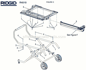 Part Location Diagram of 089037004705 Ridgid Rip Fence Assembly