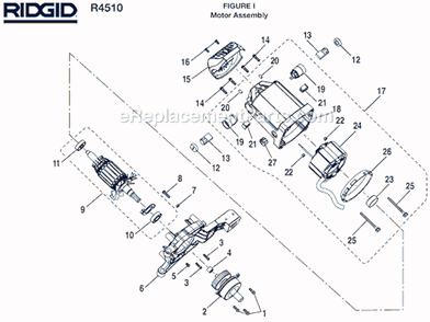 Part Location Diagram of 089037004712 Ridgid Armature Assembly
