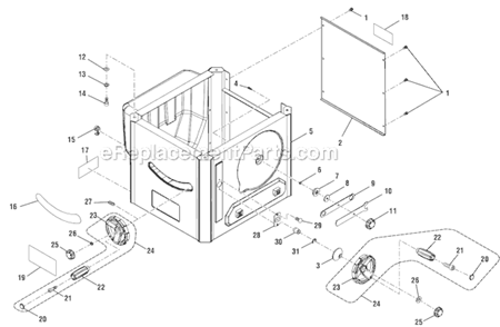 Part Location Diagram of 080035003186 Ryobi REAR PANEL
