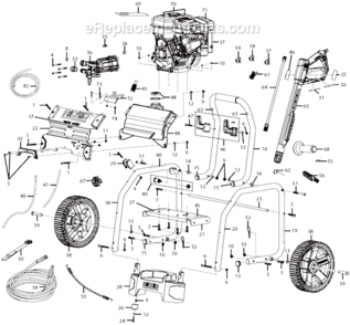 Page A Diagram and Parts List for  Ridgid Pressure Washer