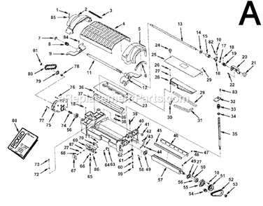 Page A Diagram and Parts List for  Ridgid Planer Jointer