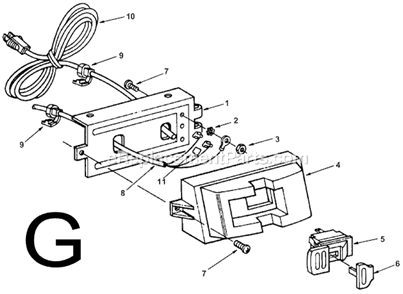 Part Location Diagram of 822150-1 Ridgid Bracket, Switch Housing