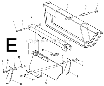 Page E Diagram and Parts List for  Ridgid Table Saw
