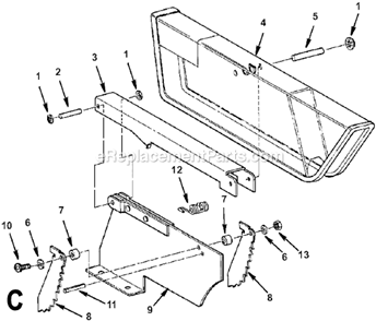 Part Location Diagram of TH100042 Ridgid Guard Support