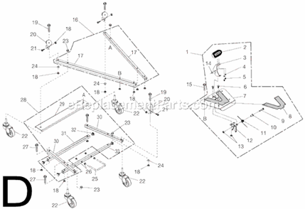 Page D Diagram and Parts List for  Ridgid