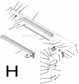 Page H Diagram and Parts List for  Ridgid