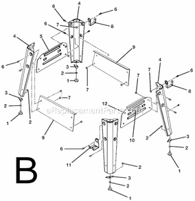 Part Location Diagram of TH100069 Ridgid Leg Plate