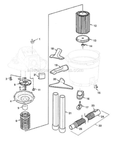 Page A Diagram and Parts List for  Ridgid Utility Vacuum