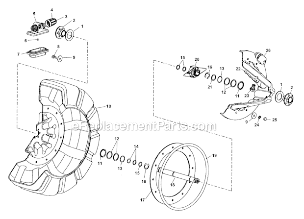 Mini Reel Assembly Diagram and Parts List for  Ridgid Drain Cleaner