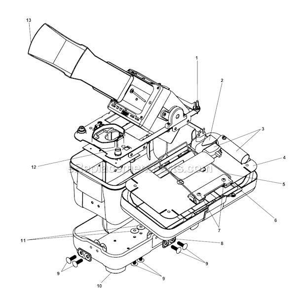 Toolbox Monitor 2 Diagram and Parts List for  Ridgid Drain Cleaner