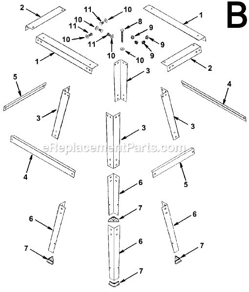 Page B Diagram and Parts List for  Ridgid Planer Jointer