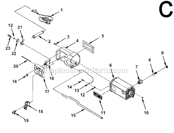 Page C Diagram and Parts List for  Ridgid Planer Jointer