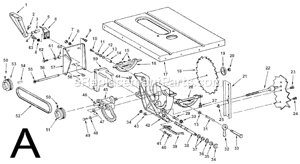 Page A Diagram and Parts List for  Ridgid