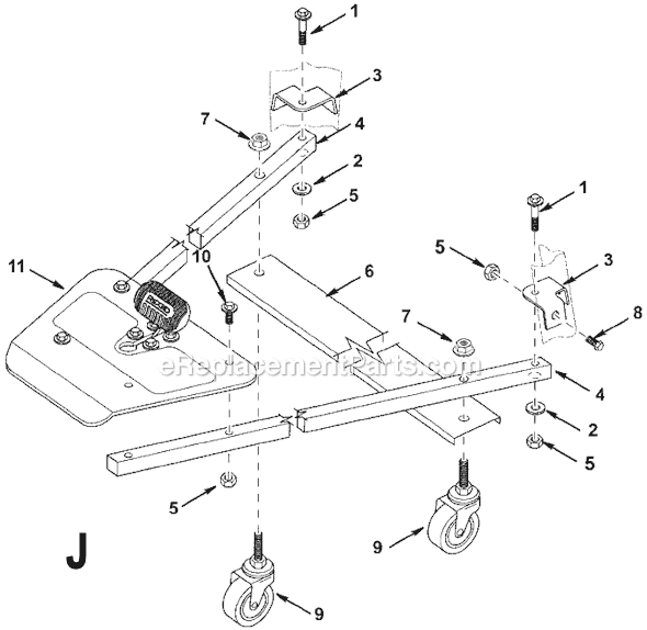 Page J Diagram and Parts List for  Ridgid Table Saw
