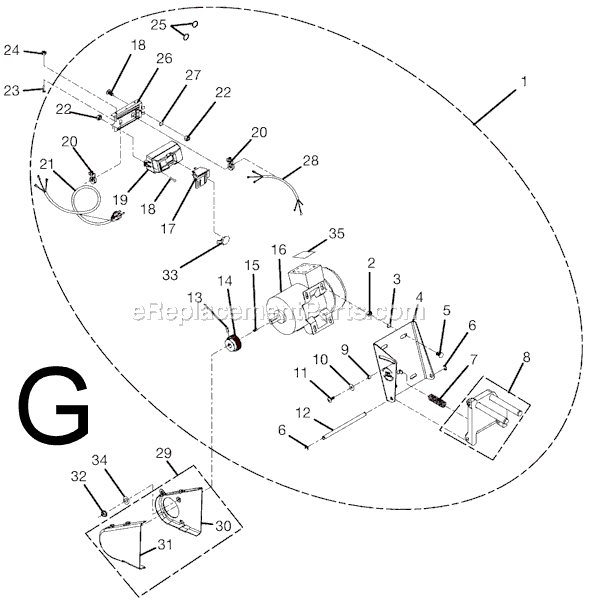 Page G Diagram and Parts List for  Ridgid