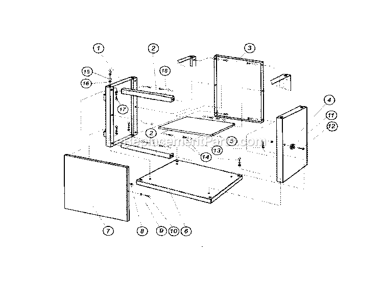 Stand Diagram and Parts List for  Rikon Band Saw
