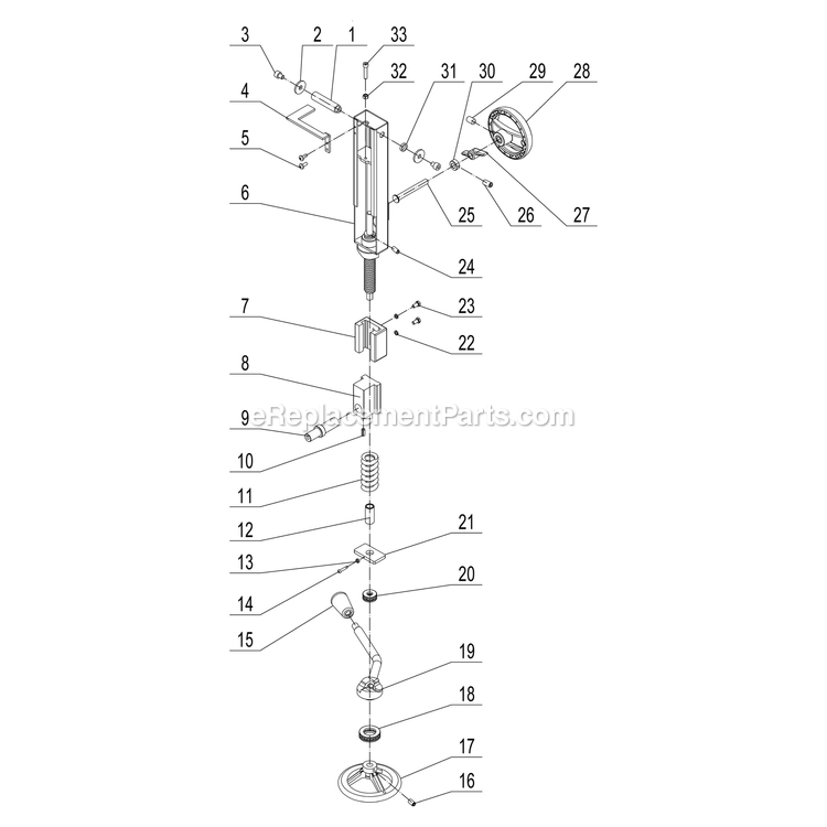 Blade Tension And Tracking Diagram and Parts List for  Rikon Band Saw
