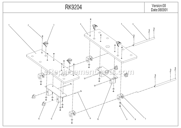 Page A Diagram and Parts List for  Rockwell Sawhorse