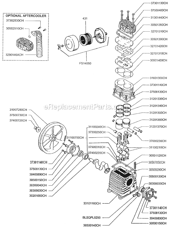 Page B Diagram and Parts List for  Rolair Compressor