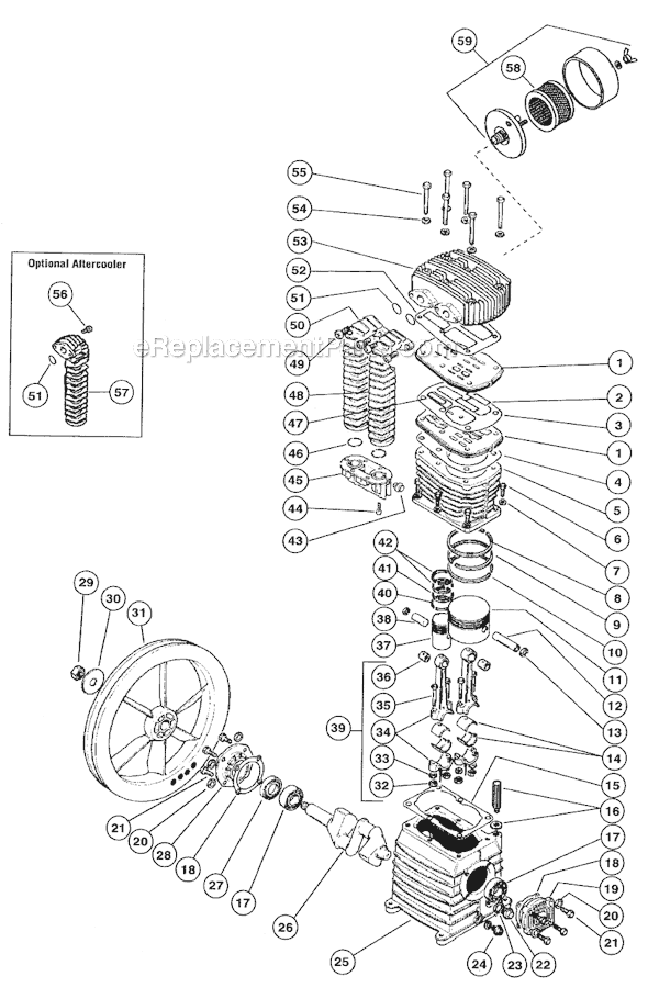 Page B Diagram and Parts List for  Rolair Compressor