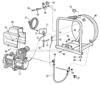 Page A Diagram and Parts List for  Rolair Compressor