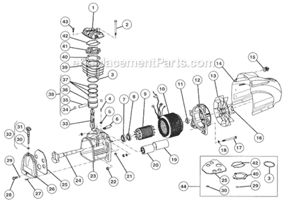Page B Diagram and Parts List for  Rolair Compressor